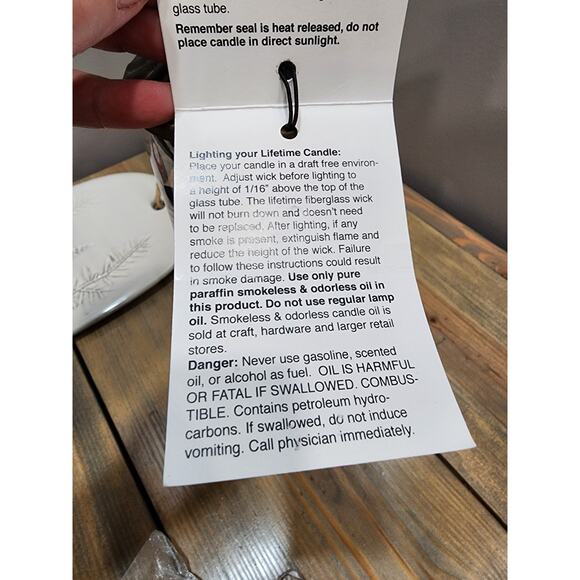 White River Blue FLORAL CYLINDER Lifetime Oil Candle 12.5" x 3.5" - Picture 12 of 12